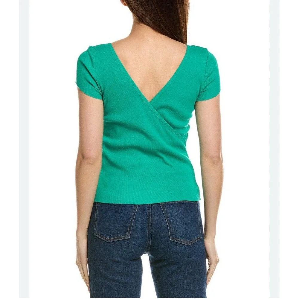 Nation Ltd. Quinn Back Wrap Rib Top‎ Green Size XL